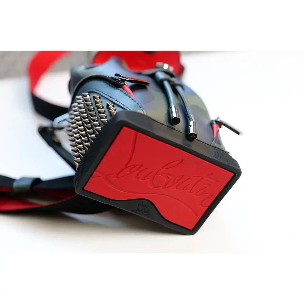 Christian Louboutin Explorafunk Keyring Camouflage Spiked Leather Mini Backpack